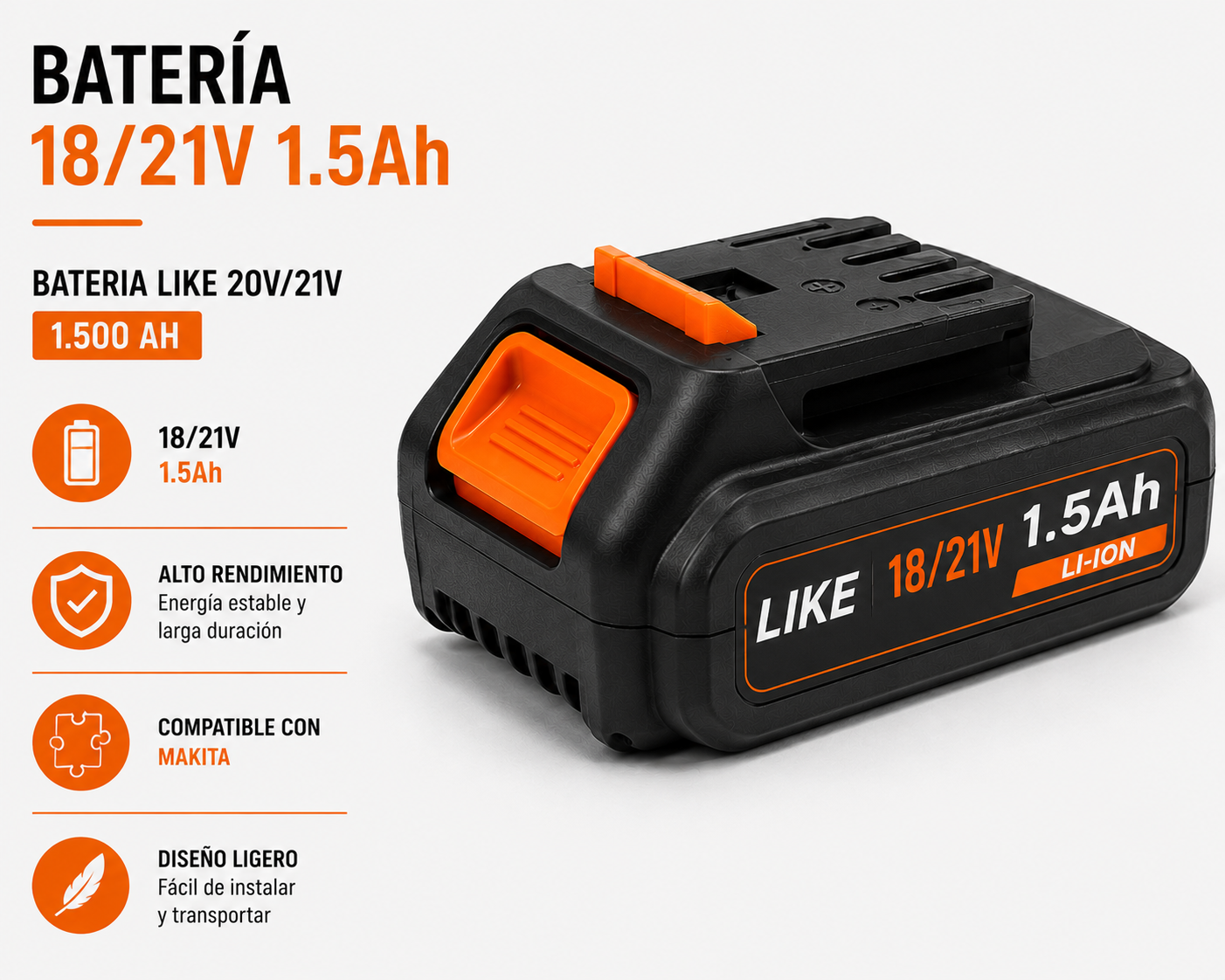 Bateria 18/21V 1.5 Ah
