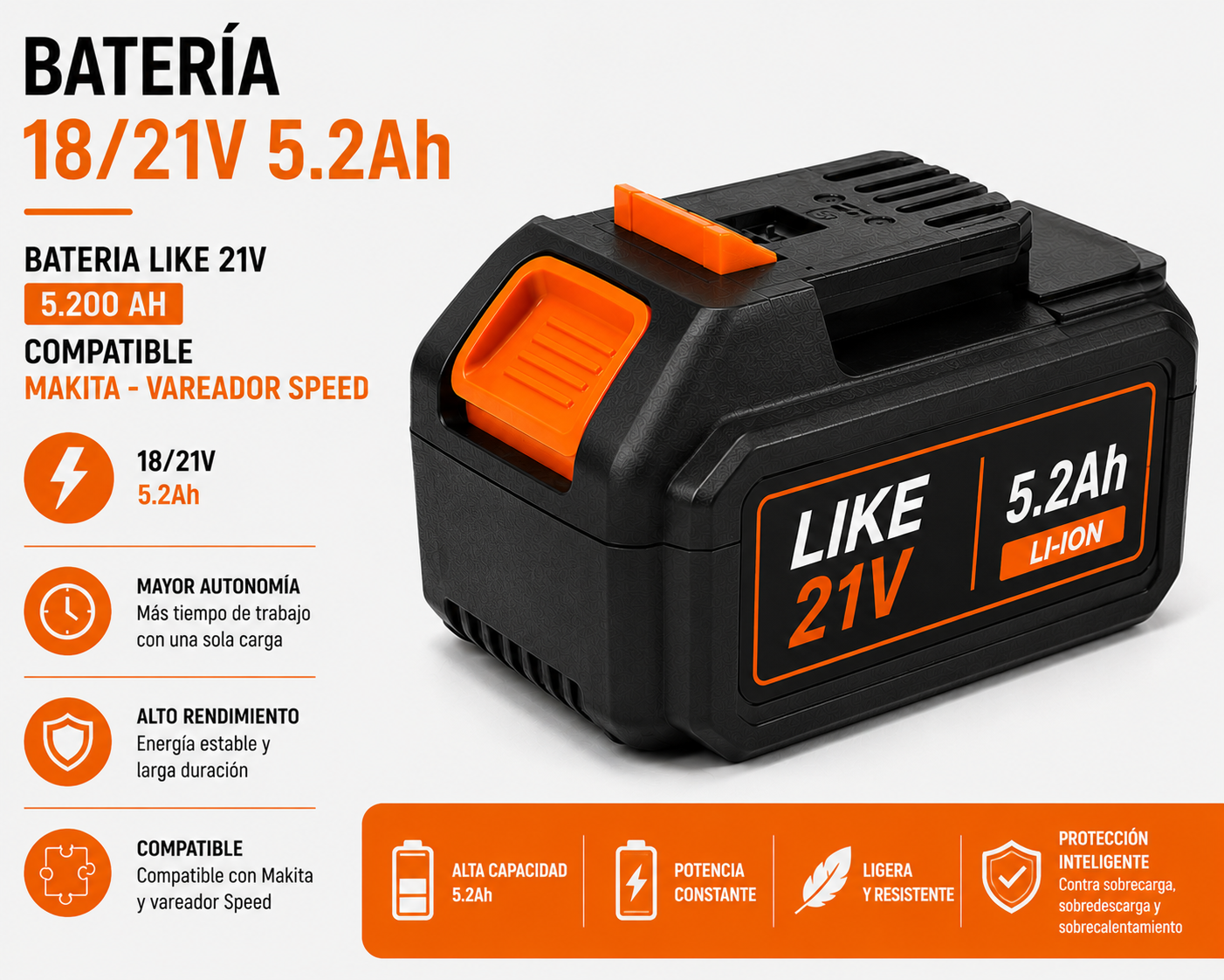 Bateria 18/21V 5.2 Ah